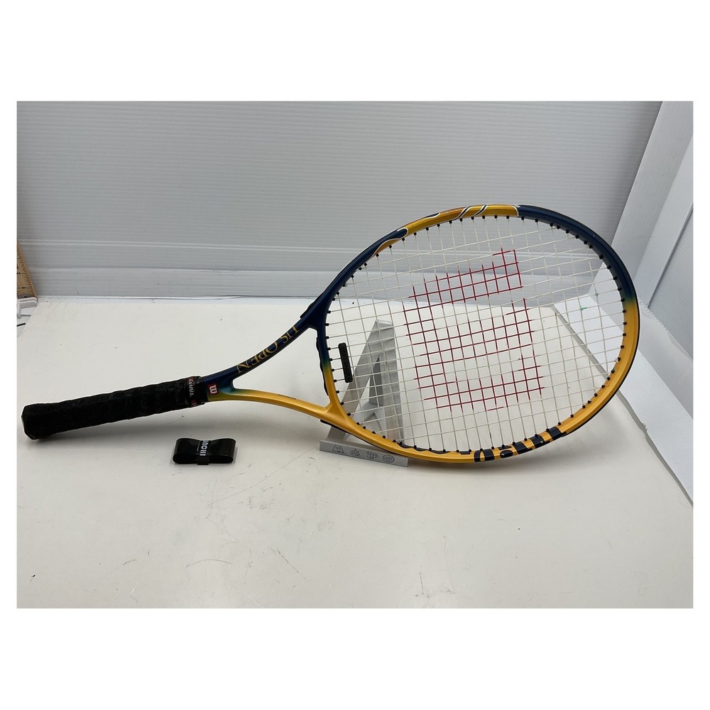 Wilson US Open Tennis Racket 4 3/8 Grip Blue Yellow Gradient Pre-strung